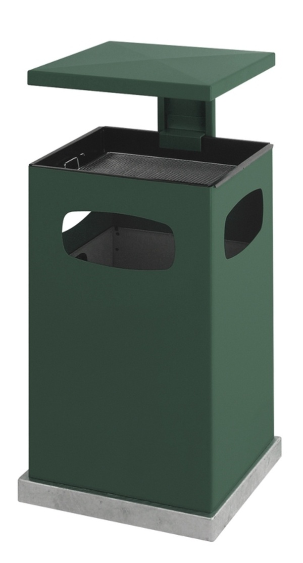 As-papierbak met afneembaar afdak 80 liter groen