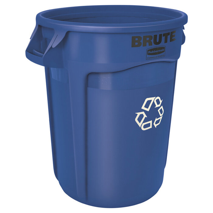 Rubbermaid Ronde Brute container 121,1 liter (blauw, recyclingsymbool)