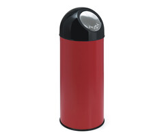 Afvalbak met pushdeksel en binnenemmer 55 liter (rood, zwart)