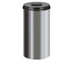 Vlamdovende papierbak 50 liter (RVS, zwart)