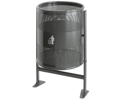 Afvalbak 80 liter op statief grafiet