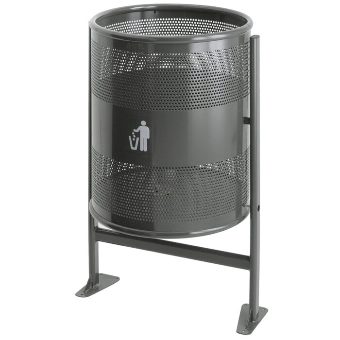 Afvalbak 80 liter op statief grafiet