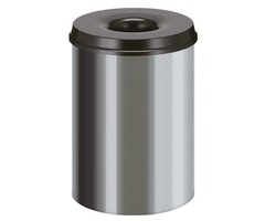 Vlamdovende papierbak 30 liter (RVS, zwart)