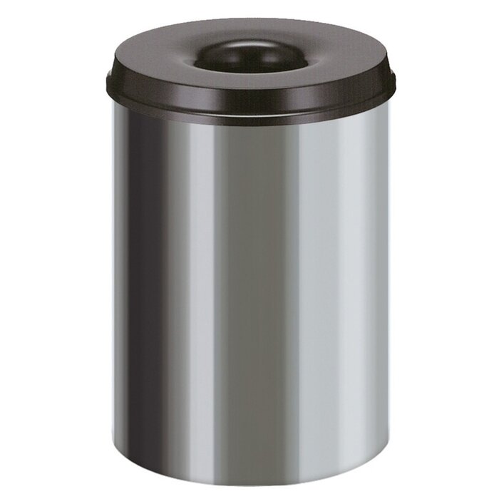 Vlamdovende papierbak 30 liter (RVS, zwart)