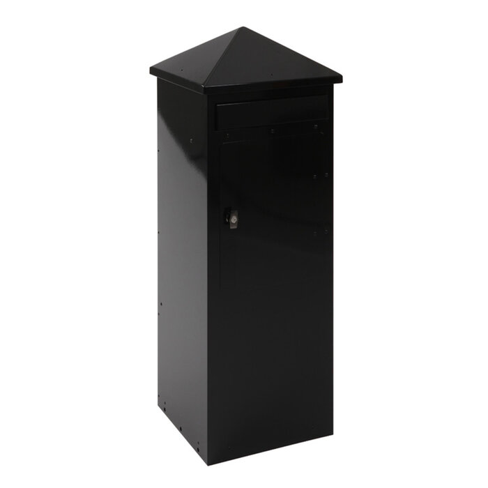 Staande vierkante brievenbus zwart