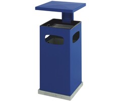 As-papierbak met afneembaar afdak 70 liter blauw