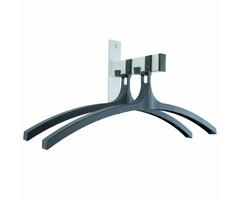 Wandgarderobe HIQ 2 hangers (zwart, aluminiumgrijs)