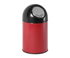 Afvalbak met pushdeksel 30 liter (rood, zwart)