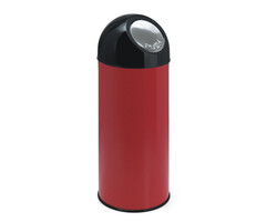 Afvalbak met pushdeksel 55 liter (rood, zwart)