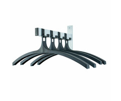 Wandgarderobe HIQ 4 hangers (zwart, aluminiumgrijs)