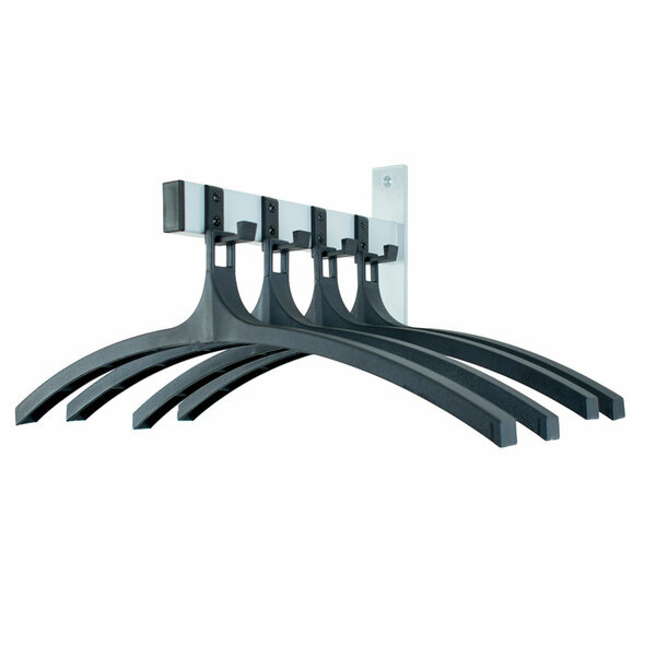 Wandgarderobe HIQ 4 hangers (zwart, aluminiumgrijs)