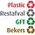 Recycling stickerset NL voor Carro (rood, grijs, groen, geel)