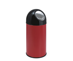 Afvalbak met pushdeksel 40 liter (rood, zwart)
