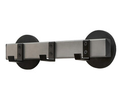 Magnetische wandkapstok 3 haken (zwart, aluminiumgrijs)