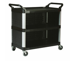 Rubbermaid X-traTM-materiaalwagen 3 zijden gesloten zwart