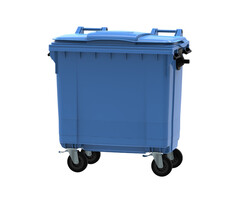 Container 770 liter vlak deksel blauw