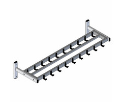 Wandgarderobe HIQ 19 haken (zwart, aluminiumgrijs)