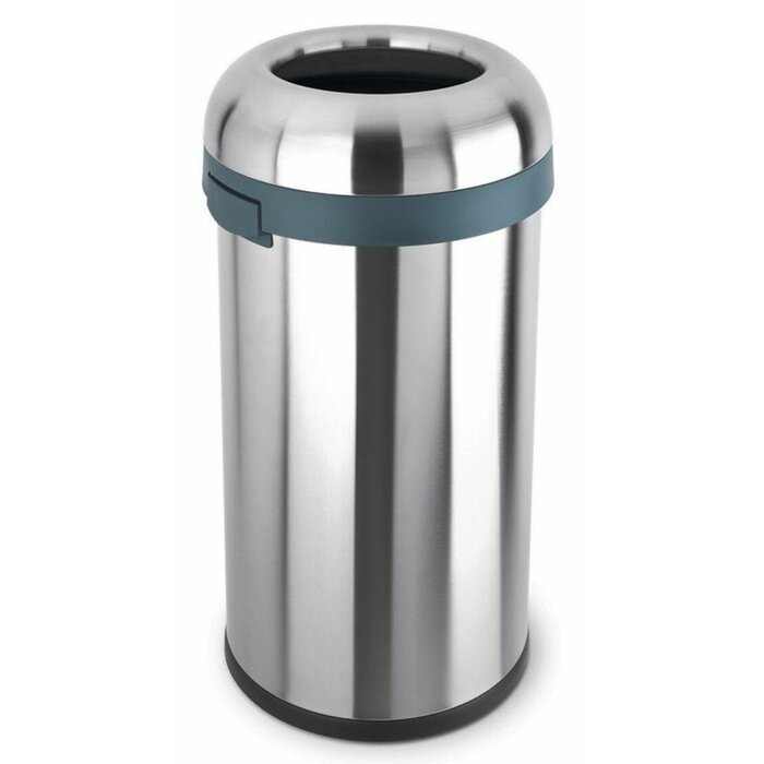 Simplehuman Afvalbak Bullet Open Top 60 liter mat RVS