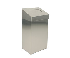 DutchDesign Afvalbak met pushklep 50 liter mat RVS