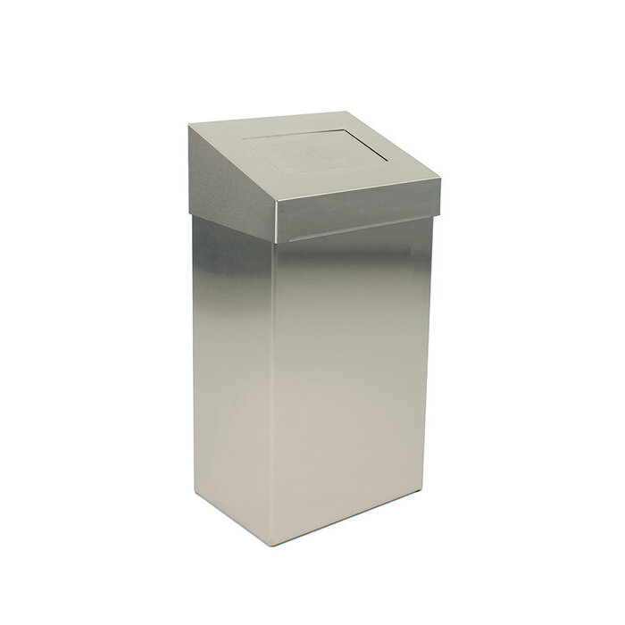 DutchDesign Afvalbak met pushklep 18 liter mat RVS