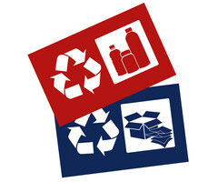 A-Select Stickerset afvalscheiding (blauw, rood)