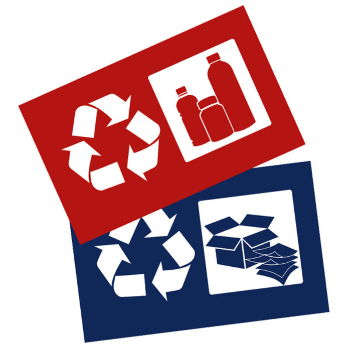 A-Select Stickerset afvalscheiding (blauw, rood)