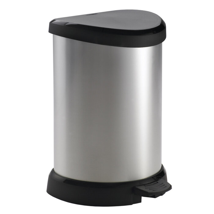 Curver Pedaalemmer Decobin 15 liter (zilver, zwart)