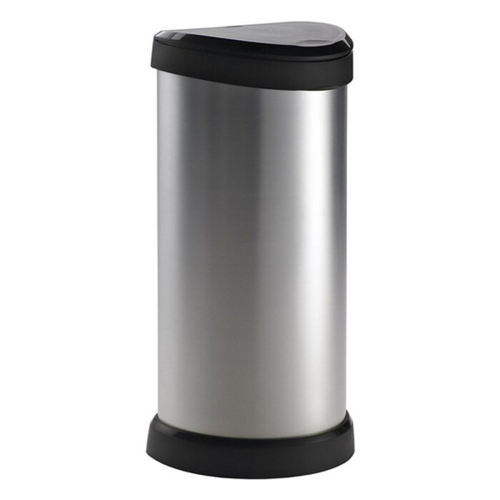 Curver Push Bin Decobin 40 liter (zilver, zwart)