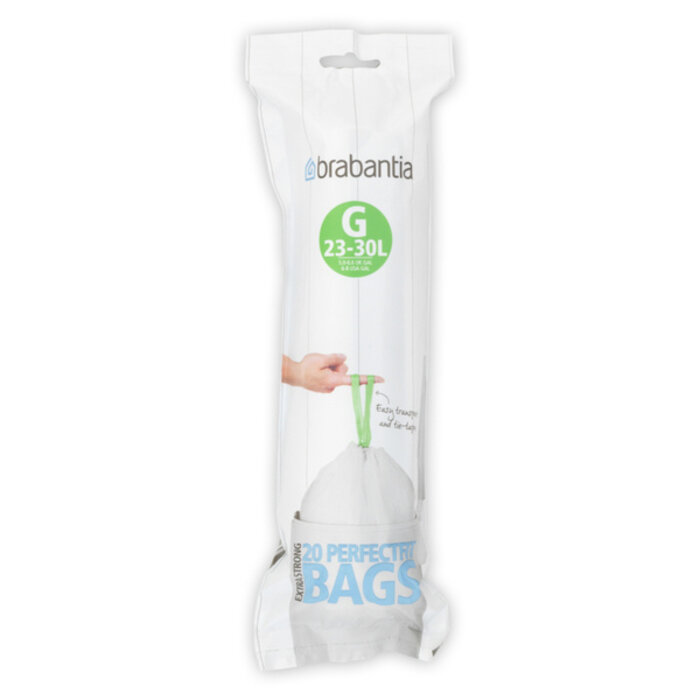 Brabantia PerfectFit Afvalzak met trekbandsluiting 23-30 liter (G) wit