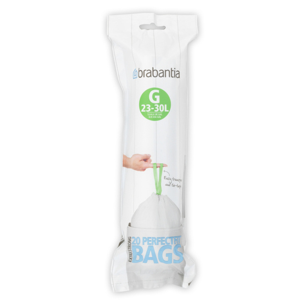 Brabantia PerfectFit Afvalzak met trekbandsluiting 23-30 liter (G) wit