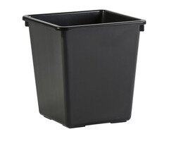 Vierkant tapse papierbak 27 liter zwart