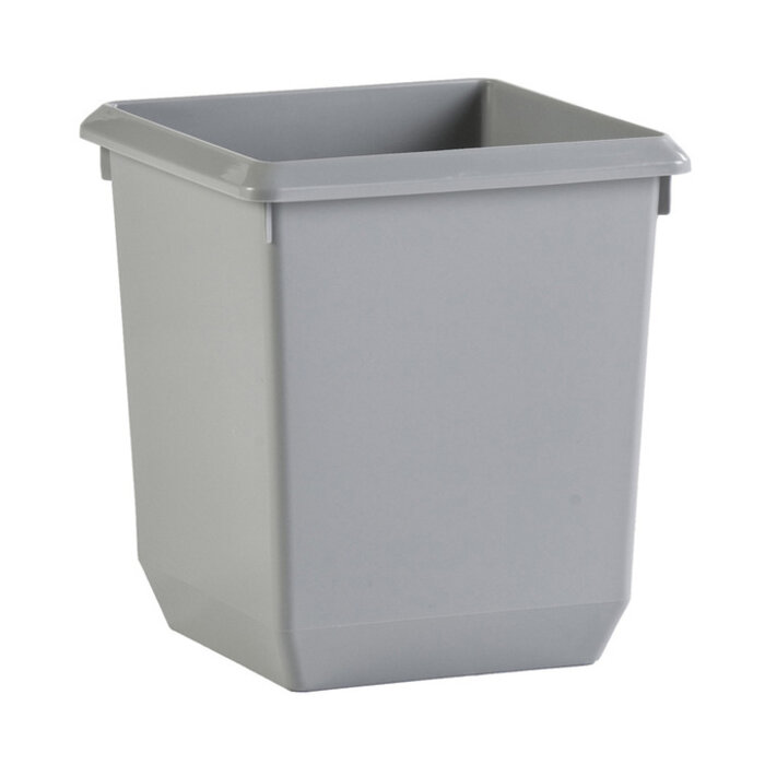 Vierkant tapse papierbak 21 liter grijs