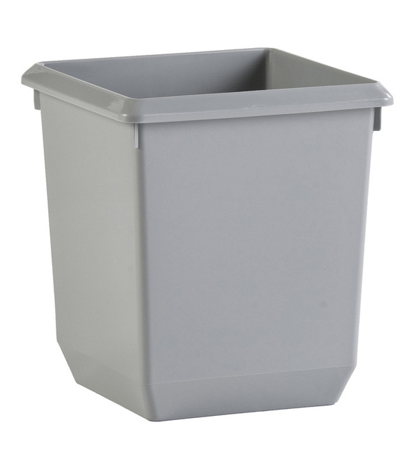 Vierkant tapse papierbak 21 liter grijs