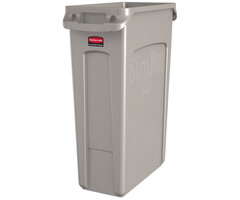 Rubbermaid Slim Jim met luchtsleuven 87 liter beige