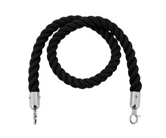 A-Select Koord van henneptouw (zwart, verchroomd)
