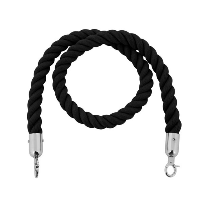 Koord van henneptouw (zwart, verchroomd)