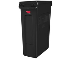 Rubbermaid Slim Jim met luchtsleuven 87 liter zwart