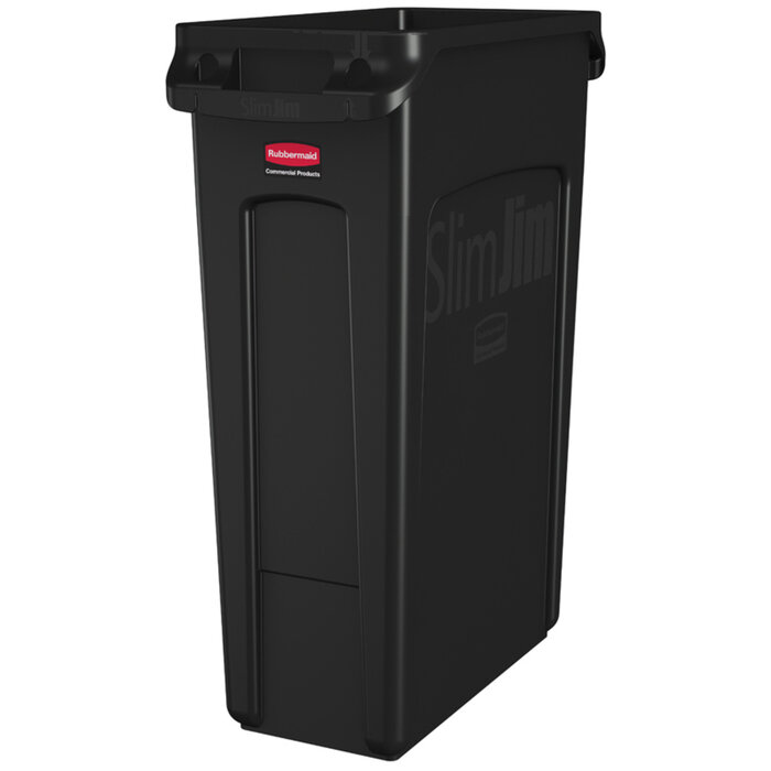 Rubbermaid Slim Jim met luchtsleuven 87 liter zwart