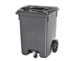 Mini-container 360 liter 3-wiel grijs