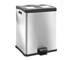 EKO Rejoice recycling pedaalemmer 30+30 liter mat RVS