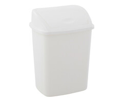 Afvalbak met Swing deksel 15 liter wit