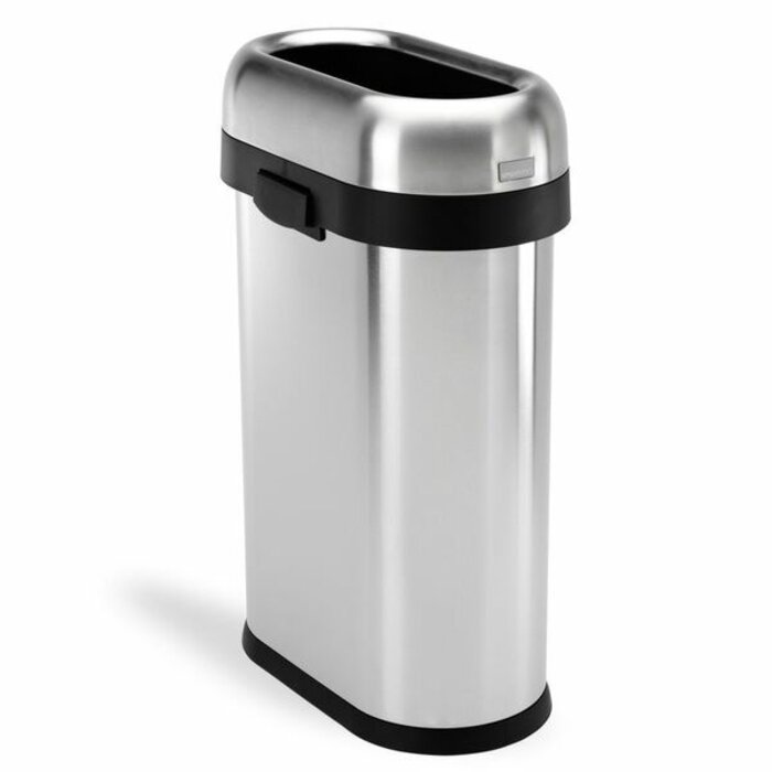 Simplehuman Afvalemmer Bullet Open Slimline 50 liter mat RVS