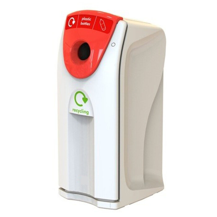 Maxi Envirobin met flessenopening 140 liter (grijs, rood)