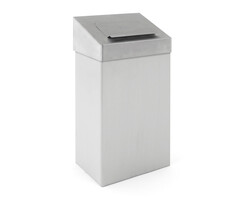 DutchDesign Afvalbak met hygiënische top 18 liter mat RVS