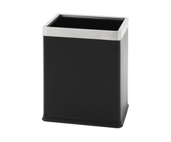 Dubbelwandige papierbak rechthoekig 10 liter (zwart, RVS)