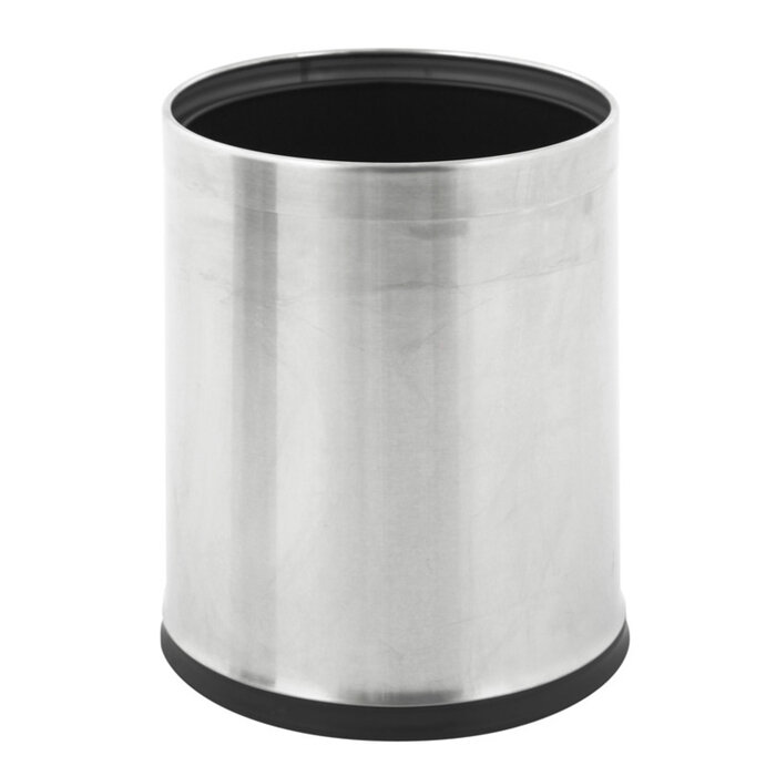 Dubbelwandige papierbak mat RVS rond mat RVS