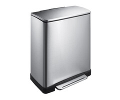 EKO E-Cube recycling pedaalemmer 28+18 liter mat RVS