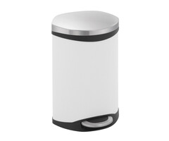 EKO Shell Bin pedaalemmer 10 liter (wit, mat RVS)
