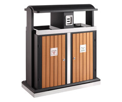 Buitenafvalbak afvalscheiding 2x50 houtlook
