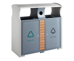 Buitenafvalbak afvalscheiding grijs